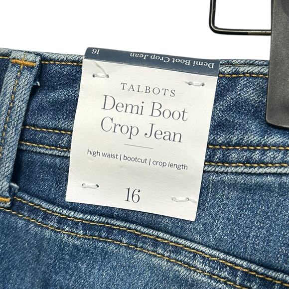 Talbots Demi Boot Crop Jean NWT Women's Sz 16 Maria Wash High Waisted Denim - Picture 4 of 6